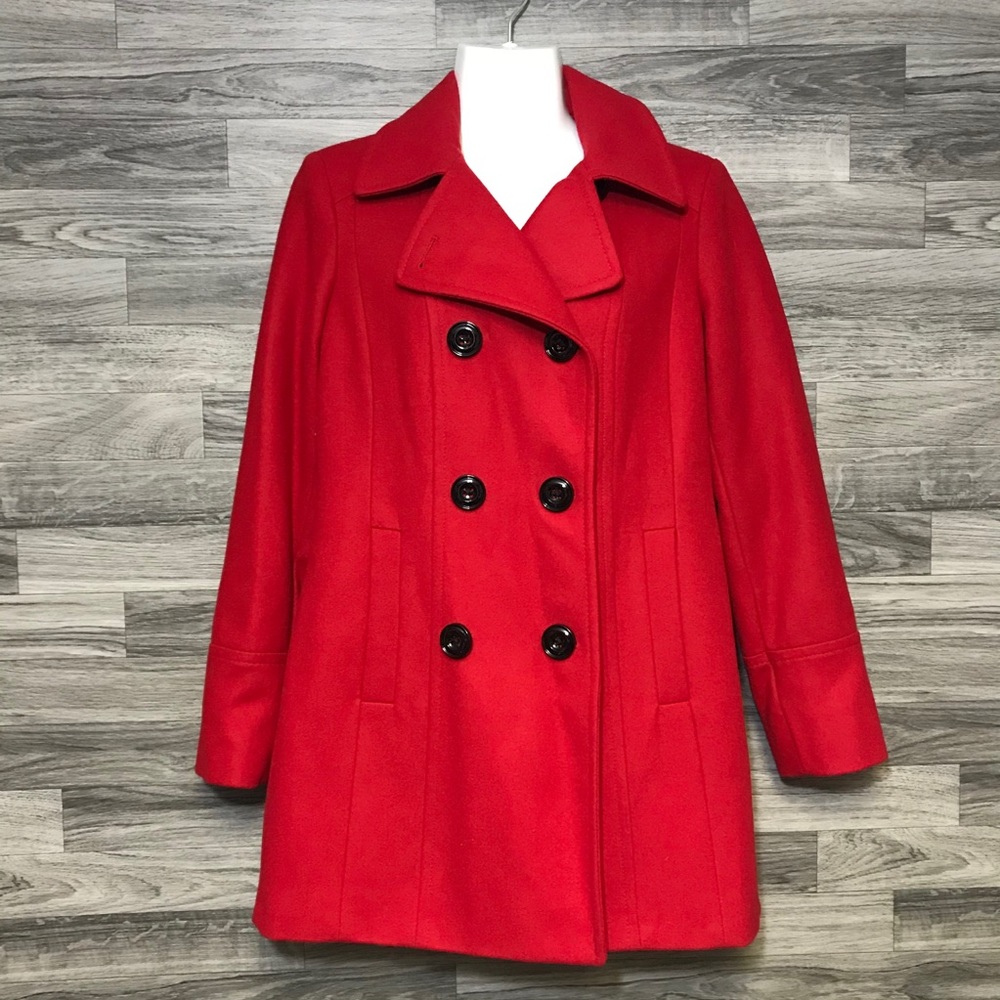 Anne Klein Red Wool Coat